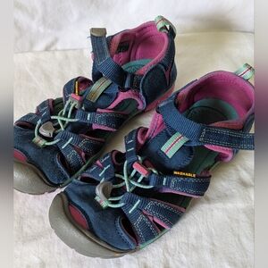 Keen Kids Size 3 Seacamp Newport Sandals Washable Blue Pink